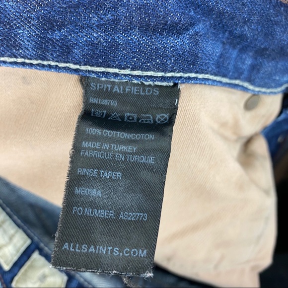 All Saints Mens Jeans Size 32 Button Fly - Picture 7 of 7